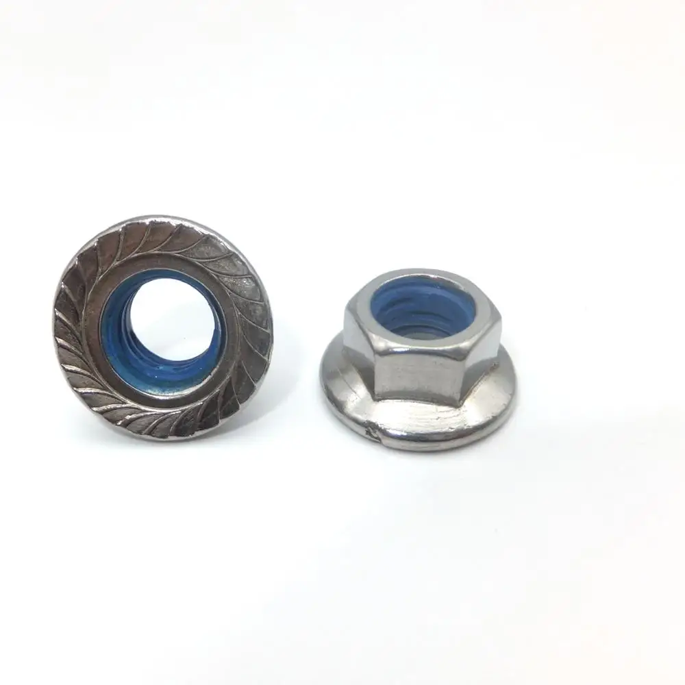 Wholesale 304 Stainless Steel galvanized Serrated Self Locking Hex Flange Nut