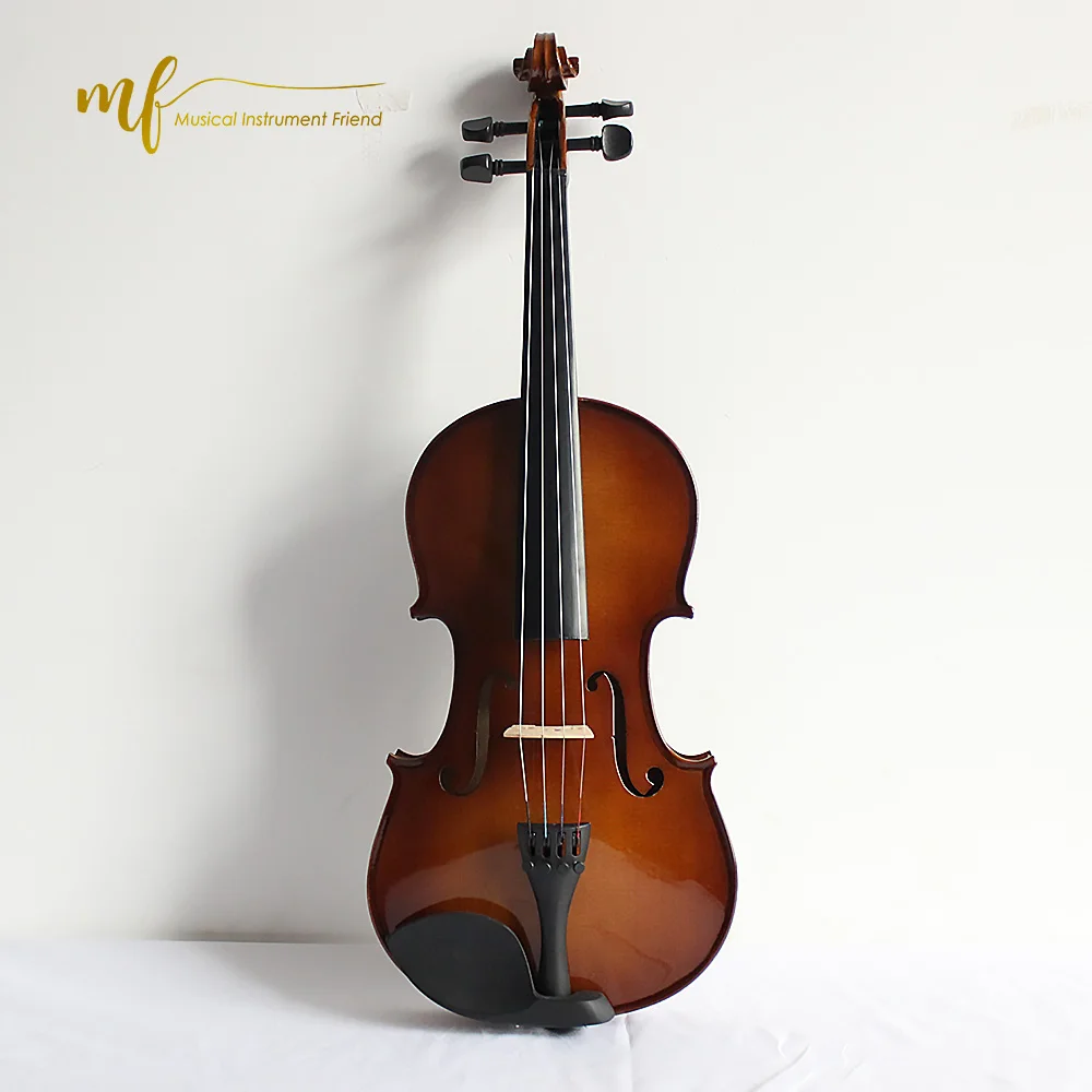 solid violin for student brown color hard hard wood parts