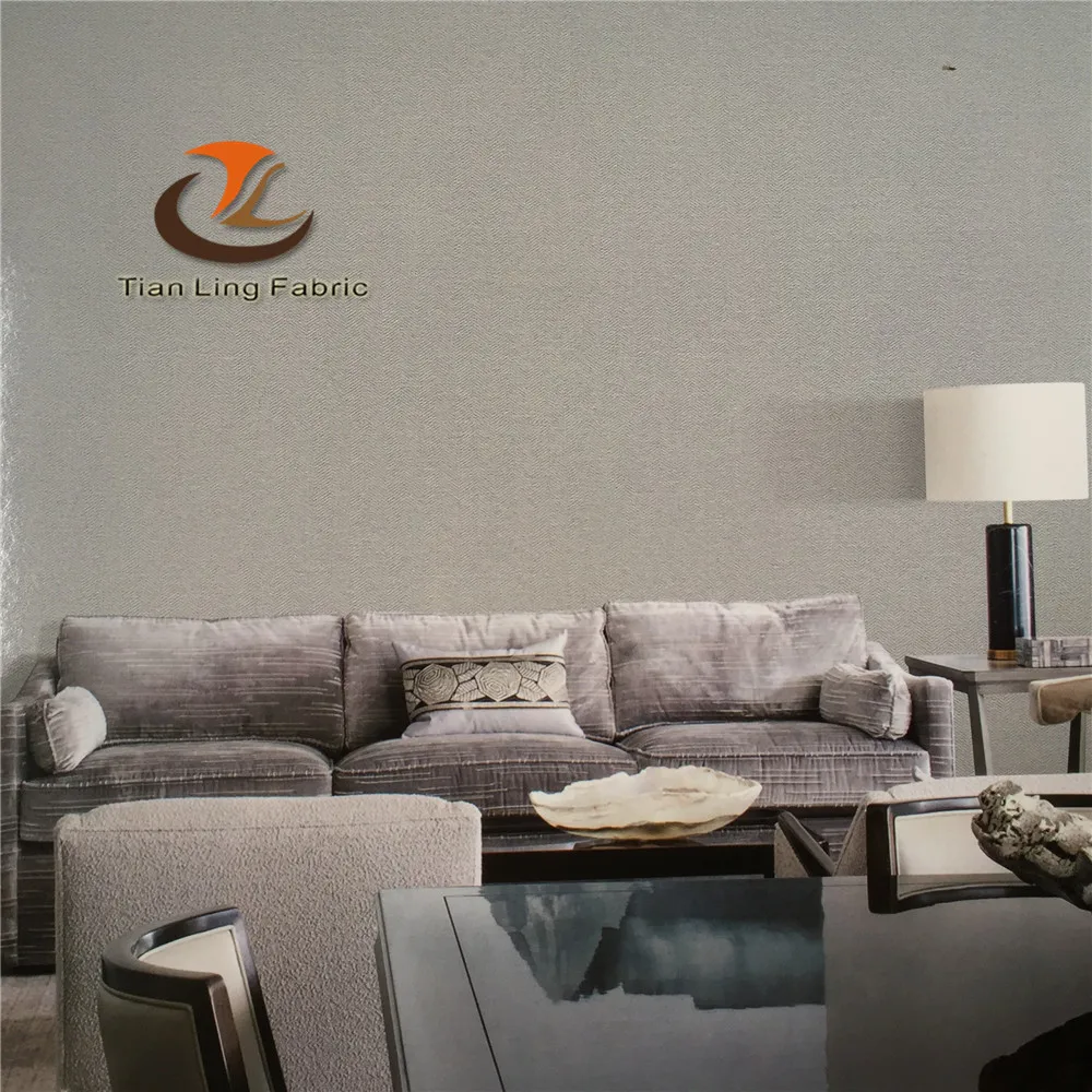 polyester yarn dyed chenille vinyl cheap china luxury home wall fabric modern purple gold hotel home wall cloth