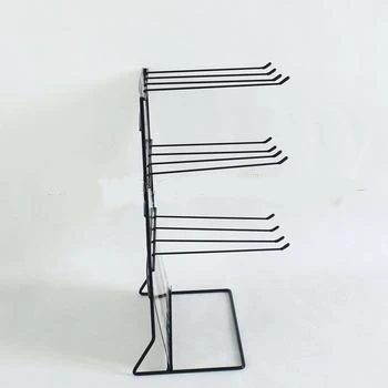 Hot sale good quality countertop snack display,3 Peg Black Wire Counter Display, sock and key chain display holders
