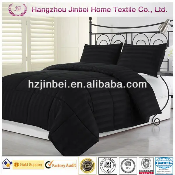 
Black 3cm Stripe Down Alternative Comforter/Microfiber Duvet/Polyester Quilt 