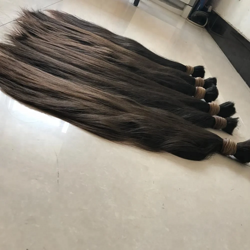 raw material human hair bulk in extension virgin peruvian