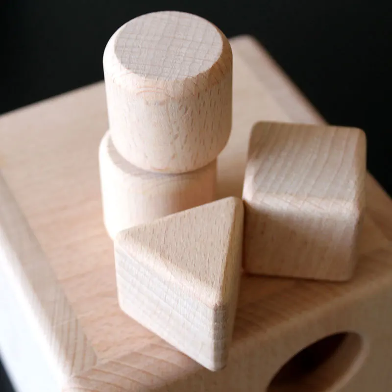 good quality beech Wood Shape Sorting Cube with wood box Box Educational Toy for Toddlers & Young Children