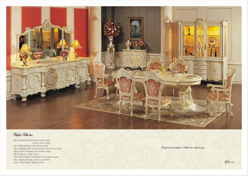 Italian Style Furniture Hand Carved Home Furniture Luxury Dining Room Furniture