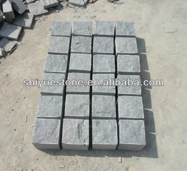 natural light grey granite cobble stone