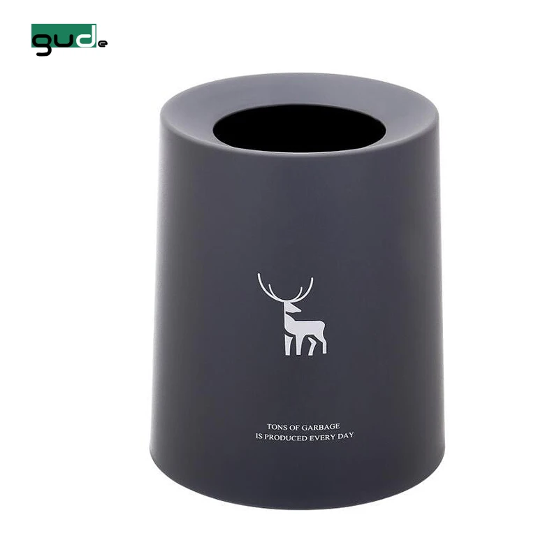 2019 new design household double layers modern custom round plastic double-deck trash can toilet trash can for sale