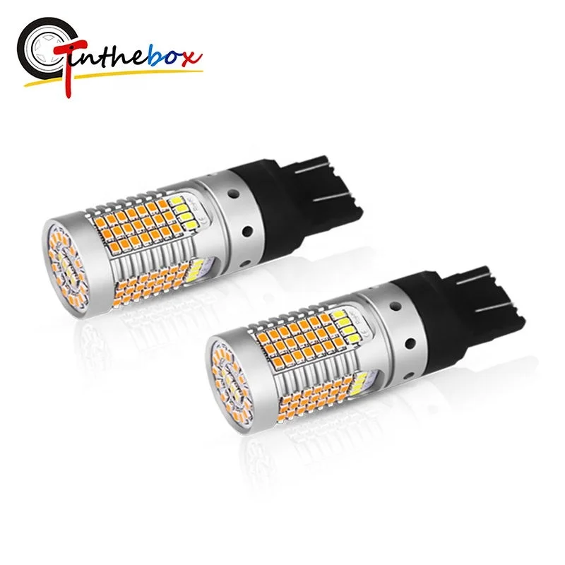 
No Hyper Flash Wholesale 7443 W21/5W T20 LED switchback white/amber LED dual color DRL turn signal light 