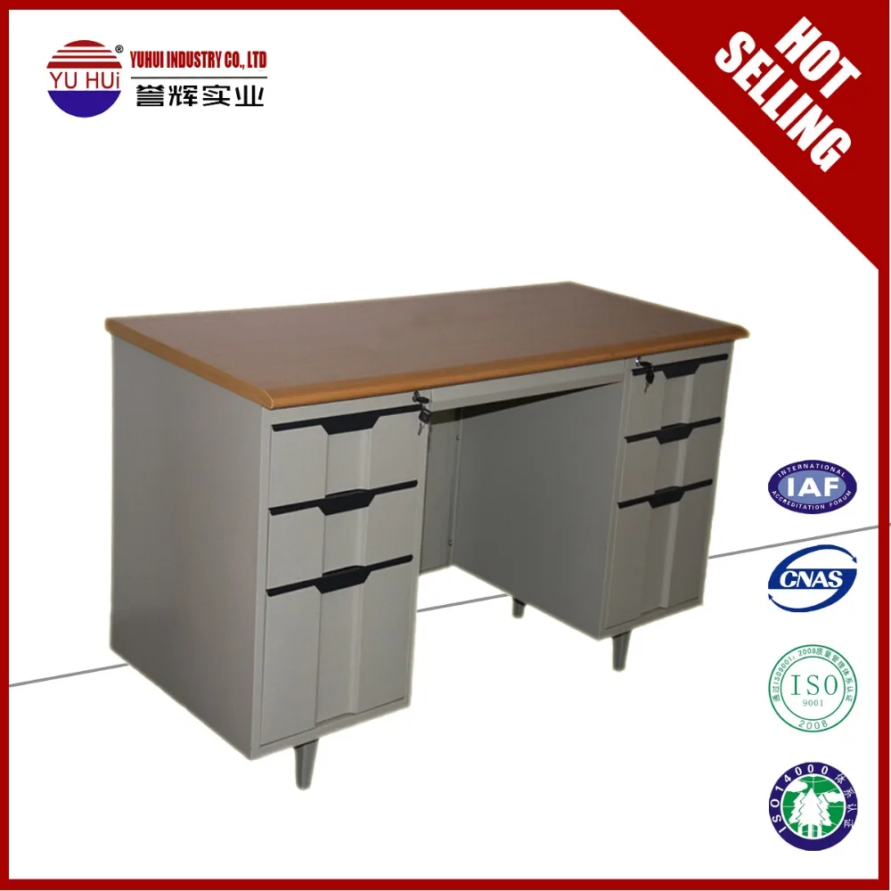 
double pedestal office desk with drawers with knock down structure 