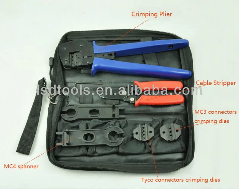 MC4 solar PV tool kits, with test cable , for 1.5/2.5/4/6mm sq (26-10AWG) PV cable, for MC4/MC3/Tyco solar connector A-K2546B