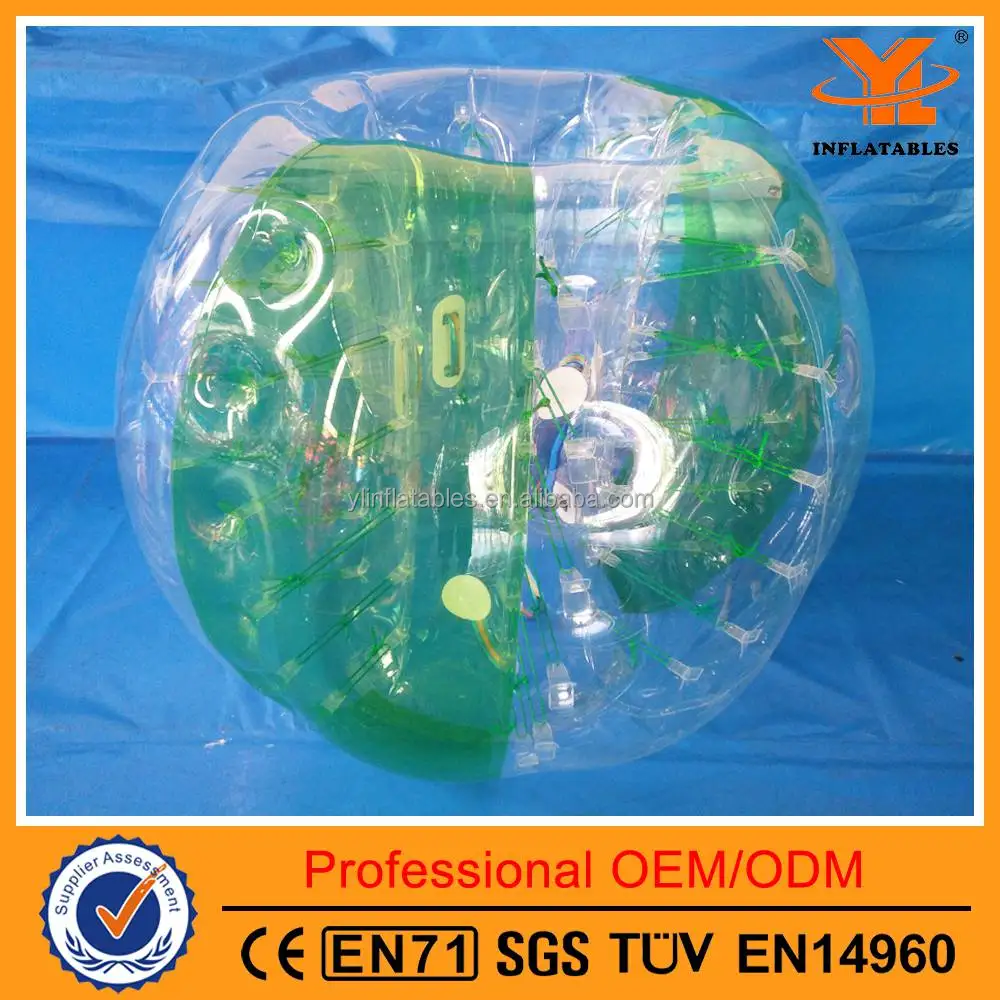 Inflatable TPU Bubble Soccer Ball with 2 Color Panels, 1.25 m,1.55 m,1.8 m Bumper Soccer