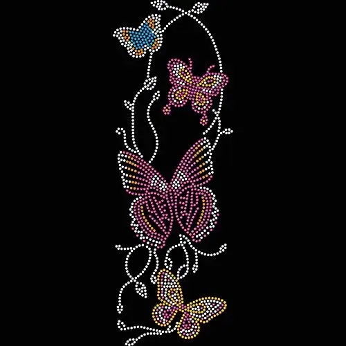 custom good quality beautiful flower new design rhinestone transfer