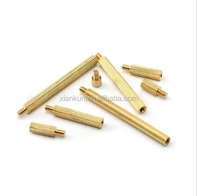 M2 4mm-35mm round knurled copper pillar, small copper cylinder screw for monitoring camera +Threaded 3mm