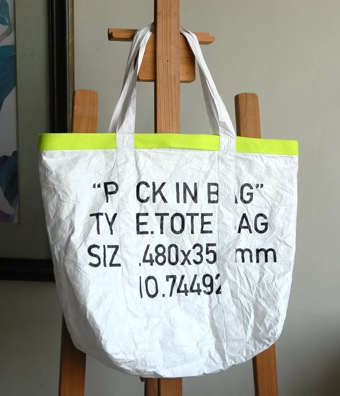 Custom logo printed tyvek tote shoulder shopping bag