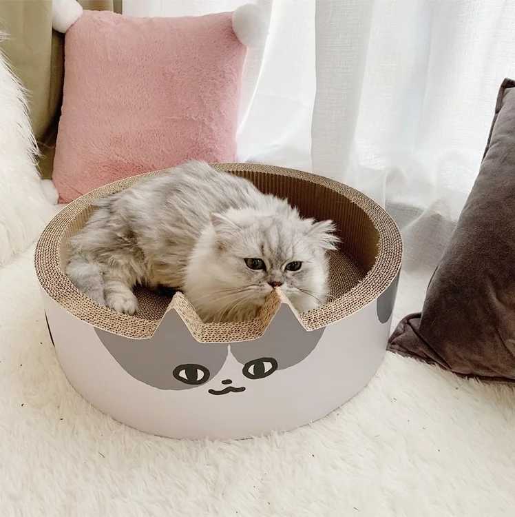 Новый дизайн, кошачья Когтеточка с изображением милой кошки, картонная Когтеточка для кошек