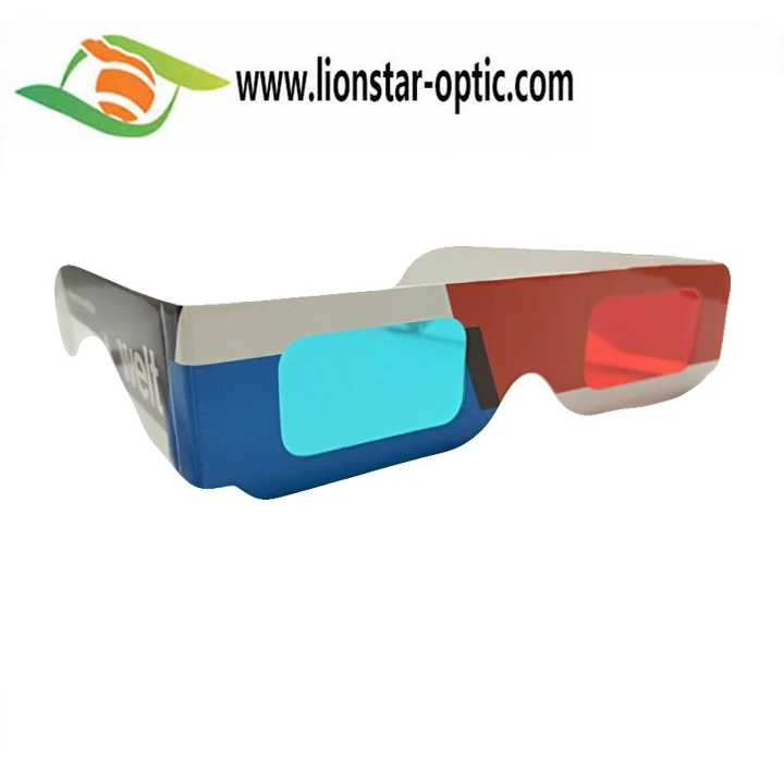 2021 индивидуальные брендовые бумажные 3d-очки Anaglphy 3D очки для фотосъемки красные и синие