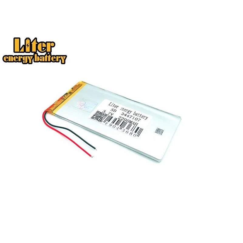 3.7V 2200mAH,3447107 Liter energy battery Polymer lithium ion Li-ion battery for tablet pc,GPS,E-BOOK;POWER BANK