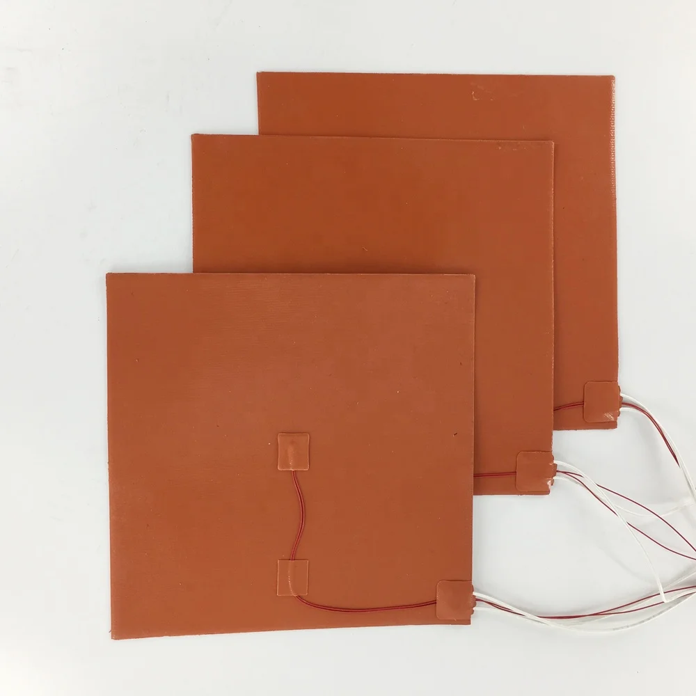 80x100mm 12 Volt DC 20W Flexible Waterproof Silicon Rubber Heater Pad For 3D Printer Parts Electric Heating Pads