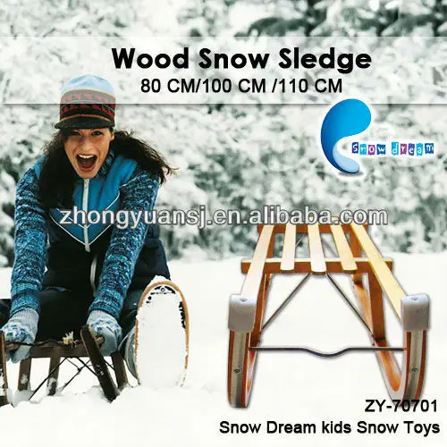 Wood children outdoor unfolable snow sled ZY-70701-80/100/110