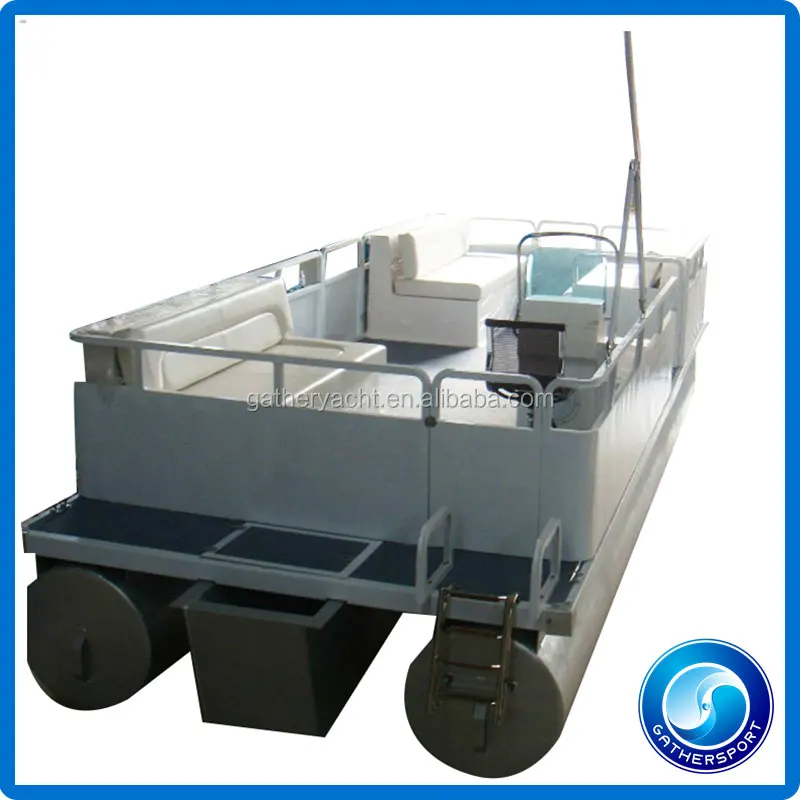 Custom Wholesale Sports Luxury 19Ft Aluminum Floating Pontoons Boats Party Barge Pontoon Boat Furniture With Motor Engines