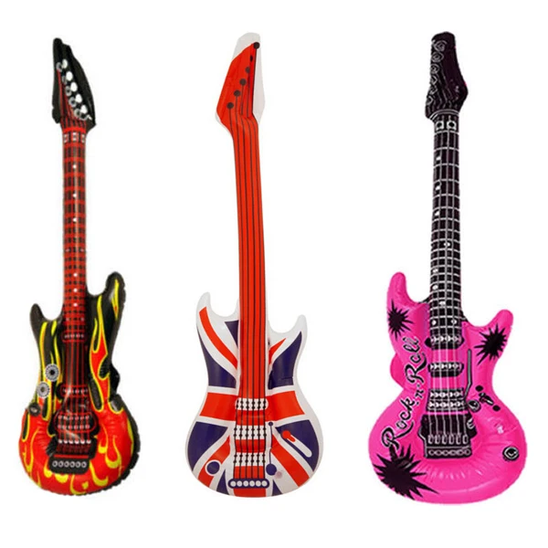 Wholesale Eco-friendly Musical Inflatable Instruments Guitar Blow Up Air Guitar Toy For Kids