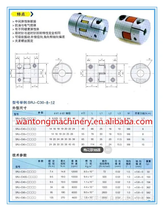 Гибкая муфта вала rotex для серводвигателя