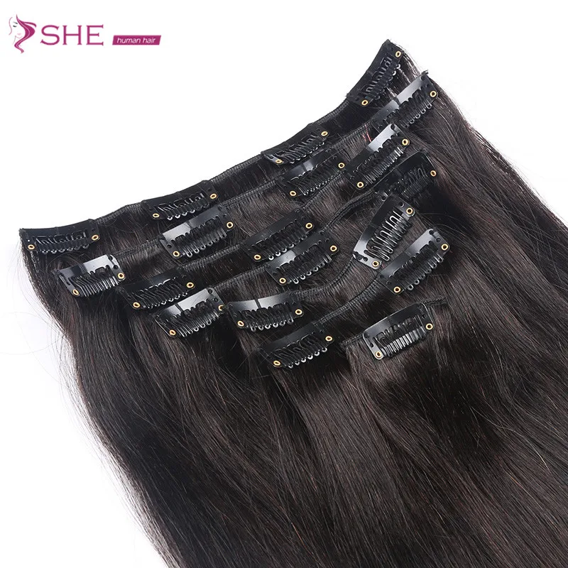 
virgin hair extention clip in hair extention 100% virgin brazilian hair 
