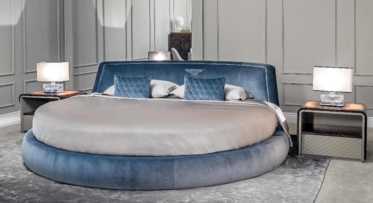 Innovative cured shape king size round bed sets bedroom furniture