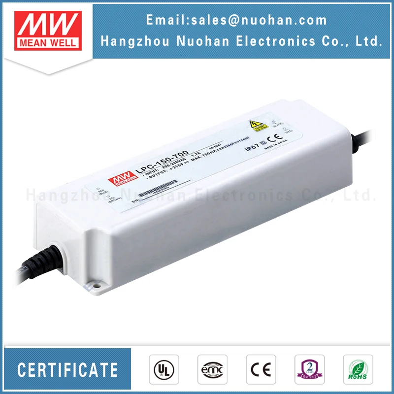 Бренд Mean Well представляет LPC-150-700 150 Вт 700ma светодиодный блок питания 150W 700mA драйвер