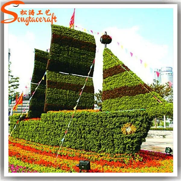 Unique shapes wholesale cheap chinese synthetic grass topiary for garden