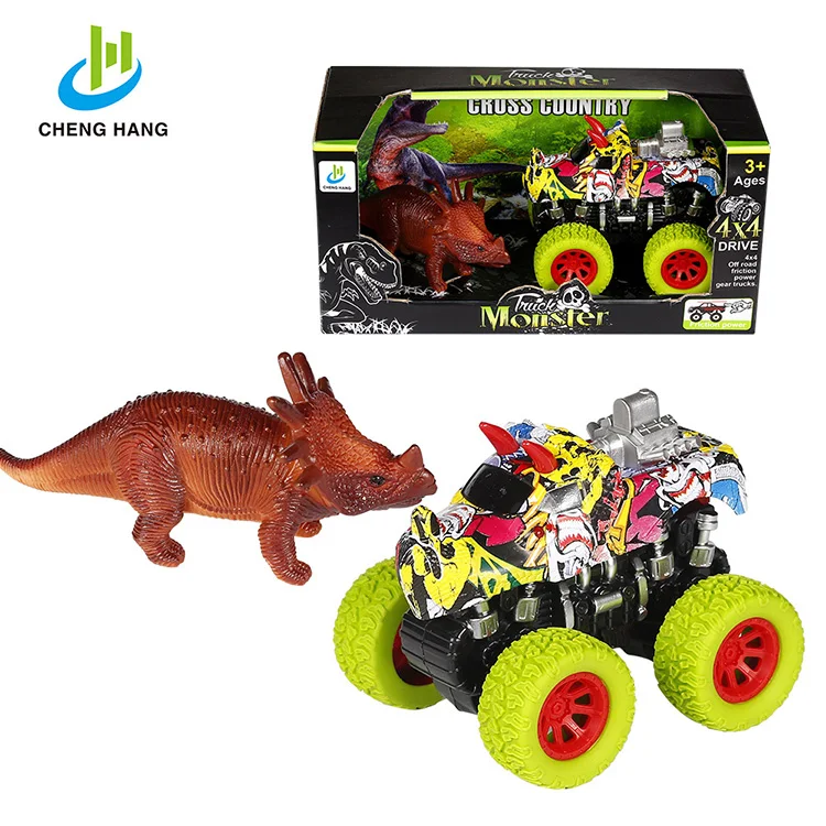 
2019 new toys child novelty games cars plastic dinosaur toys mini monster truck diecast model car 4 wheels friction car toys 