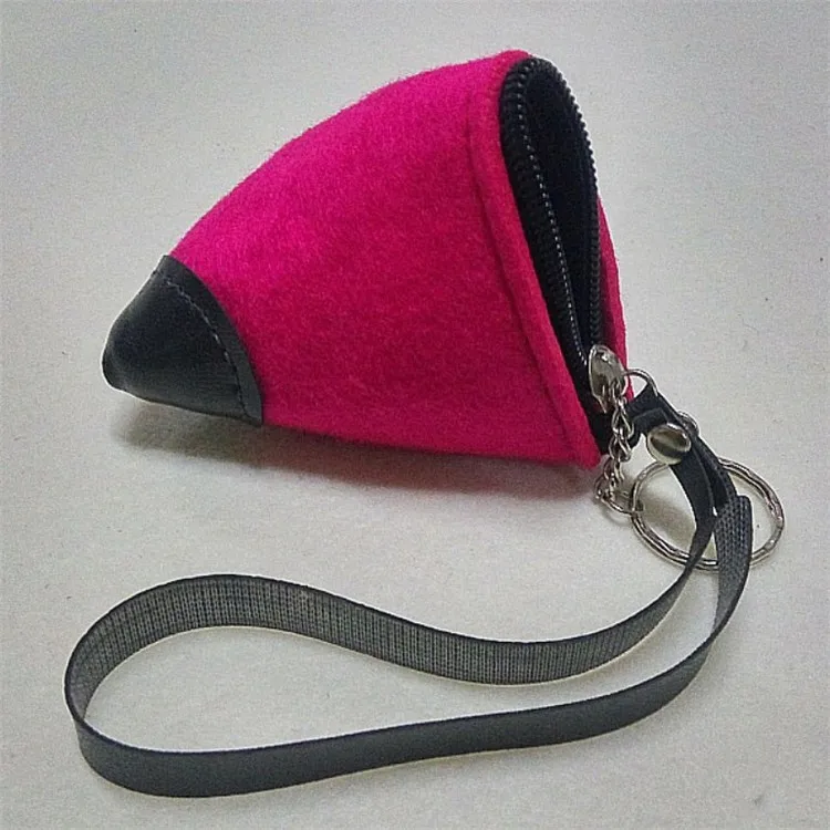 Flet Fabric Triangle Coin Sorter Wallet with Leather Wrist Strap