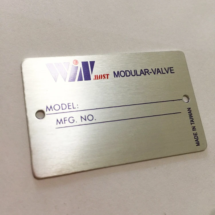 High quality logo embossing aluminium printed metal nameplate tag
