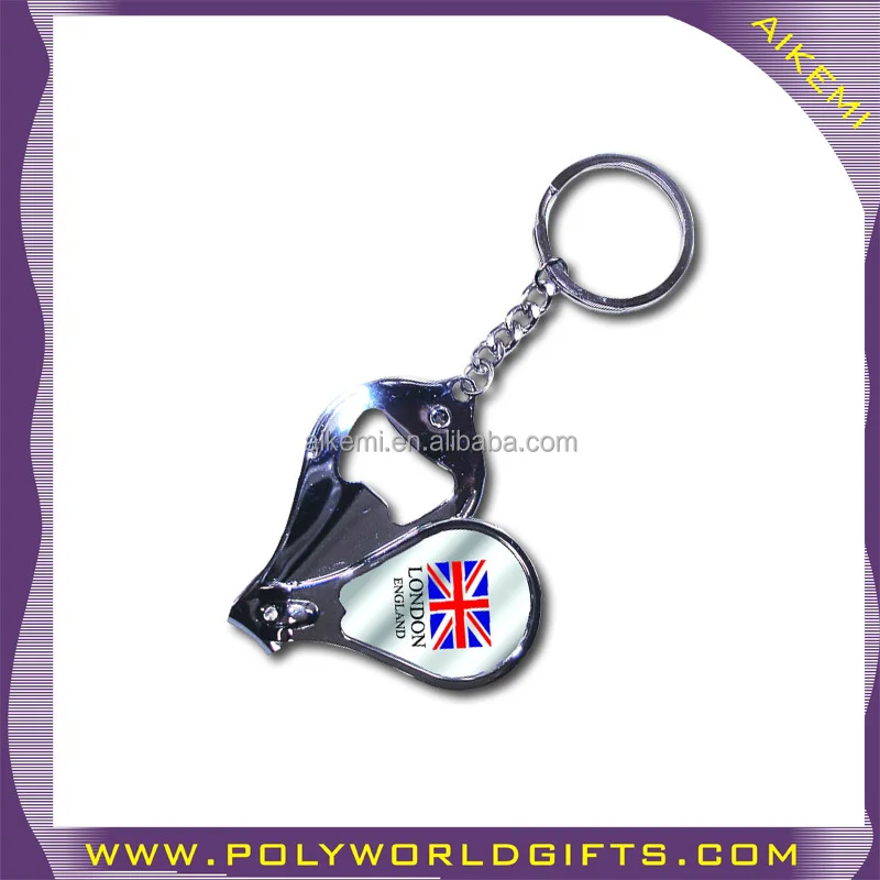 top quality country name custom laser metal nail cutter key chain,metal nail cutter,alloy metal nail cutter souvenir