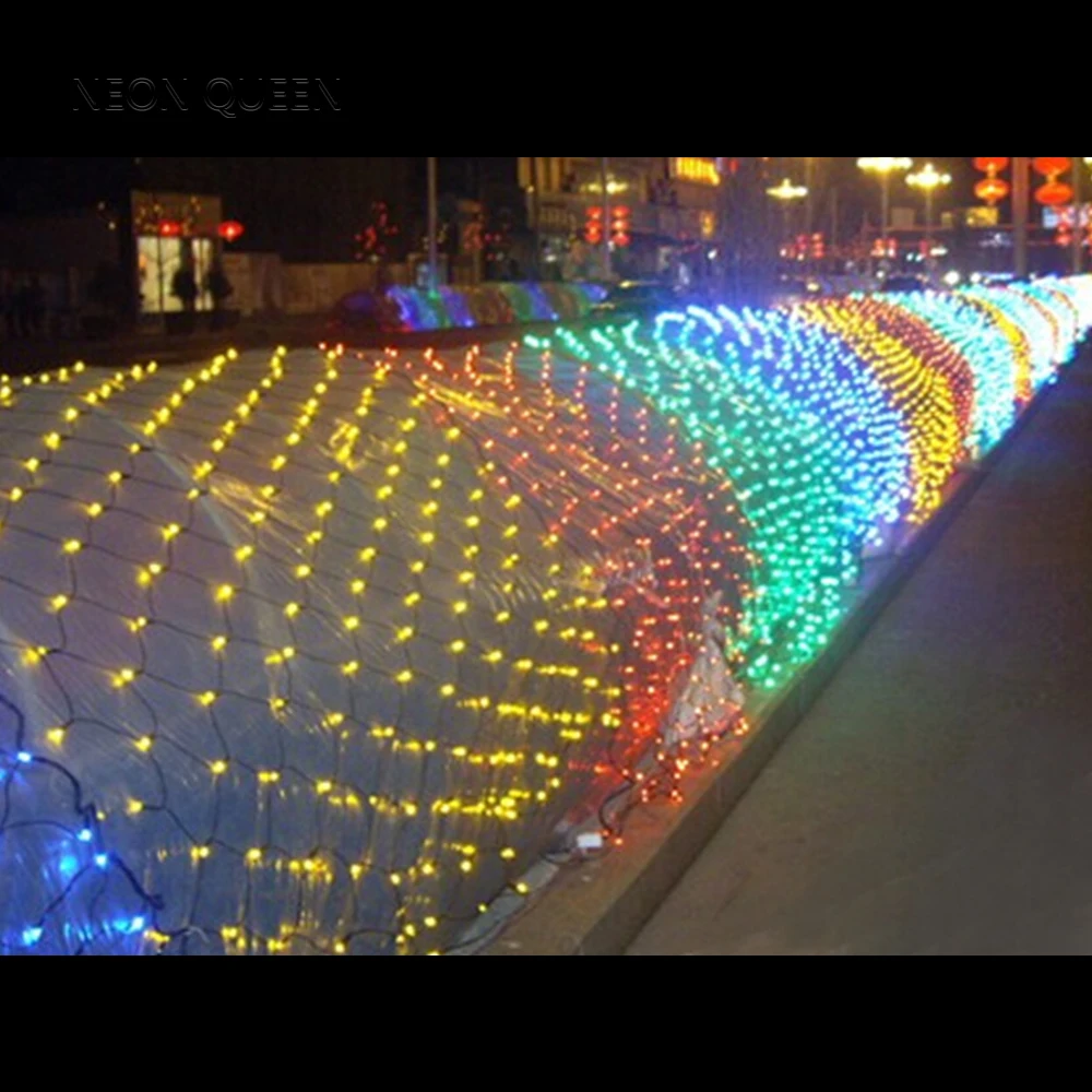 PVC Custom sizes outdoor net light christmas party Colorful Led Net Light