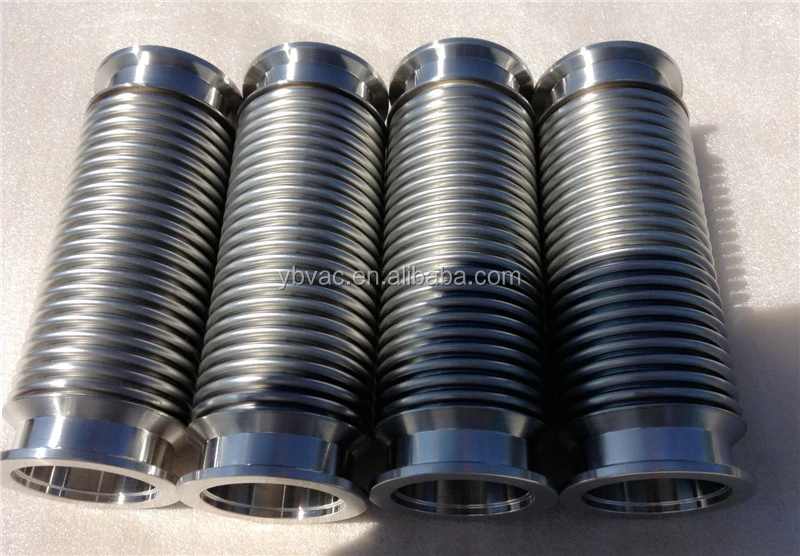 Bellows Hose Metal KF-40, 4 Inch, Flex Coupling, ISO-KF Flange Size NW-40, Stainless Steel