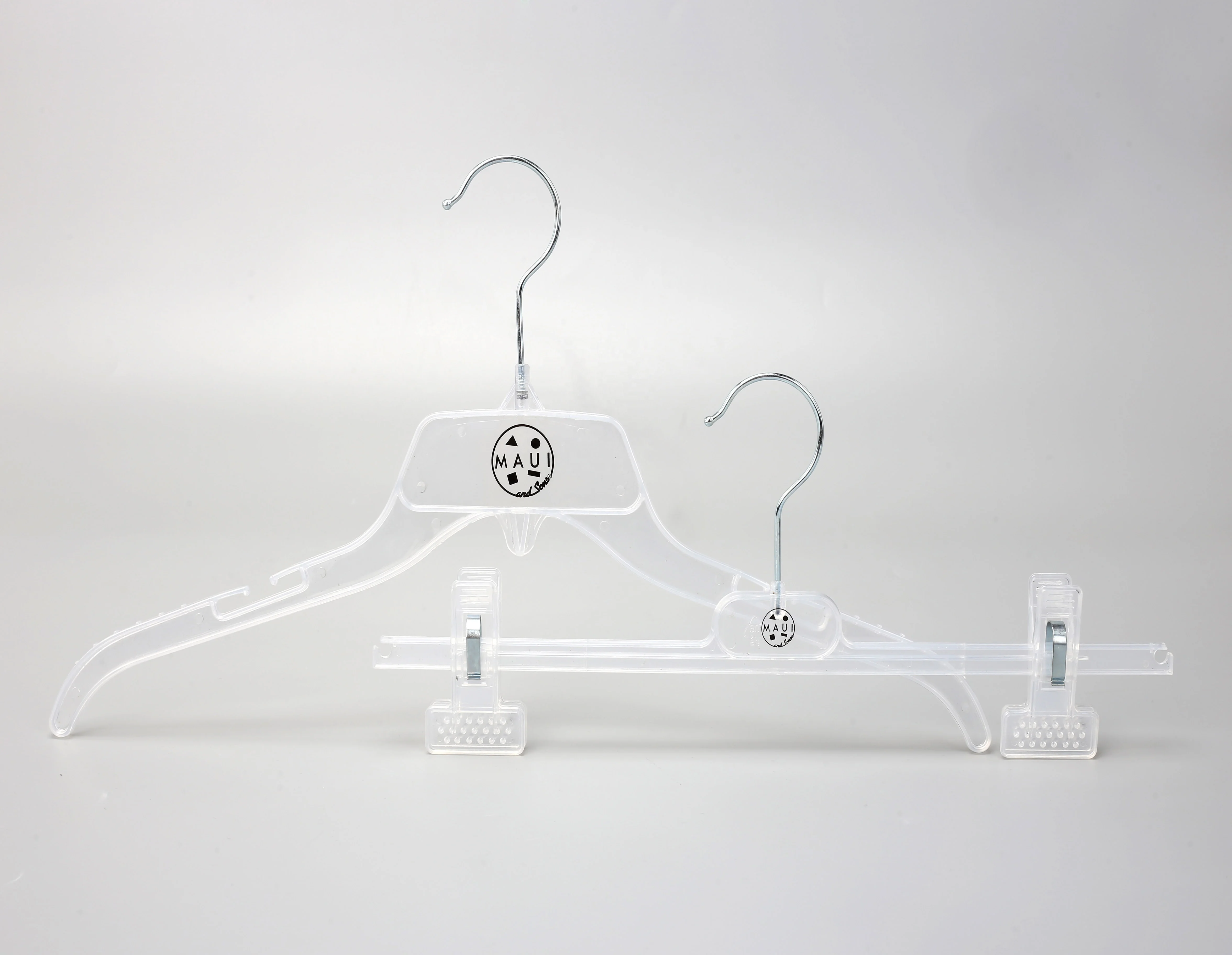 clear transparent 15 inch thin plastic clothes hangers