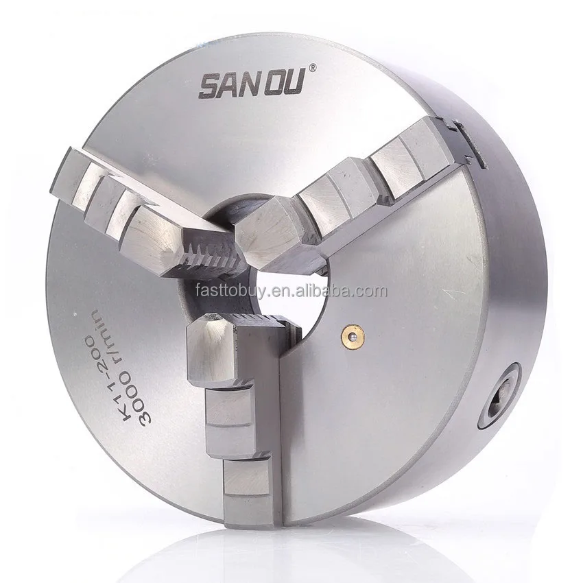 
8 inch Lathe Chuck K11-200 200mm Self Centering Hardened Steel Three Jaws Chuck for CNC Rotary Axis 