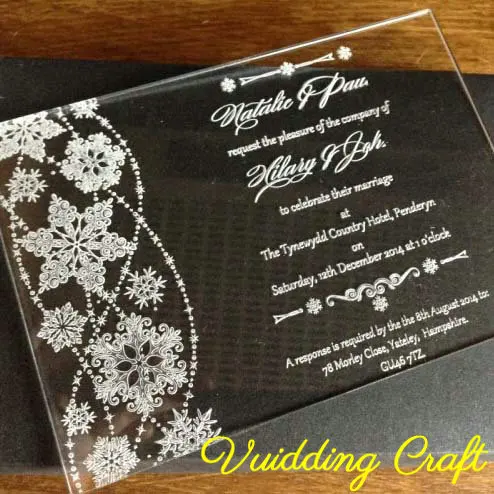 Printing Transparent Plexiglass Invitation Card For Wedding Door Gifts