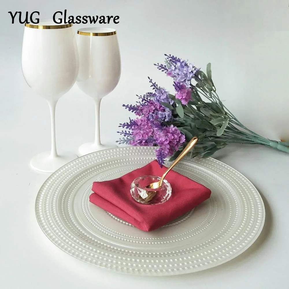Wedding Events Rental White with Gold Rim Goblets & Wine Glass Sets