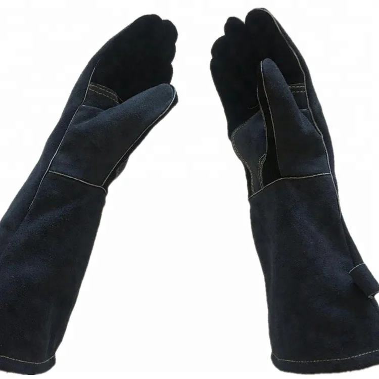 cow leather heated bbq gloves waterproof