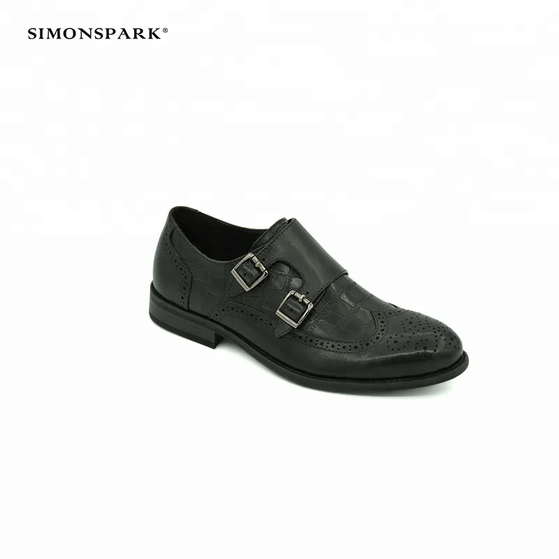 Latest Design Boys Monk Black Genuine Leather Men Elegant Party Formal  Dress Shoes