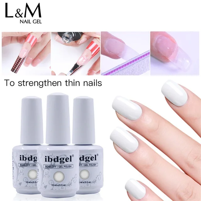 ibdgel 6 Colors UV Gel High quality Hard Gel Pink Nail Extension Easy Apply