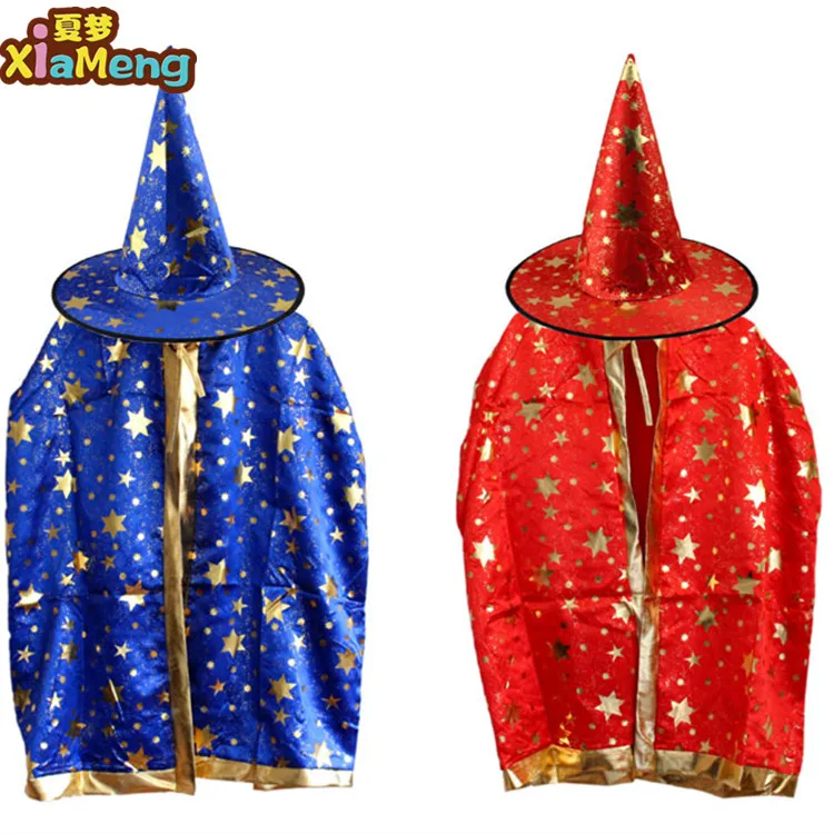 Оптовая продажа, детская накидка на Хэллоуин высокого качества, пятиконечная звезда, накидка ведьмы, бутик Хэллоуина