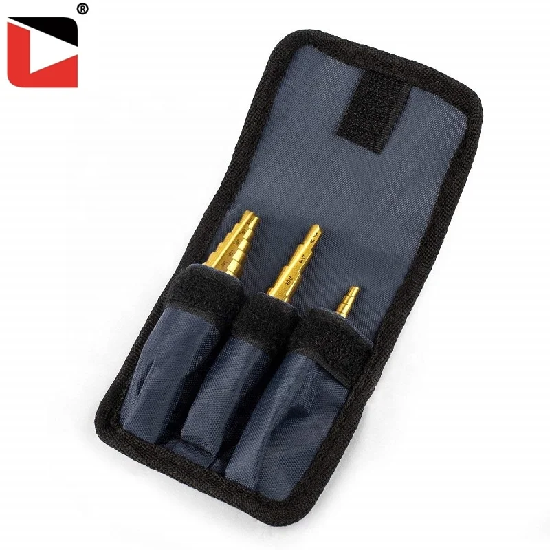 3pcs hss drill set titanium coated step drill bit for metal
