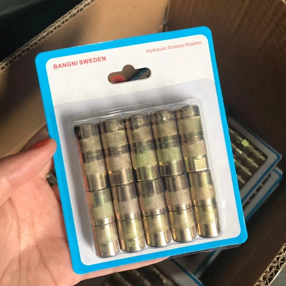 
silver Hydraulic grease nipples coupler nozzles for for waterproof injection packer 