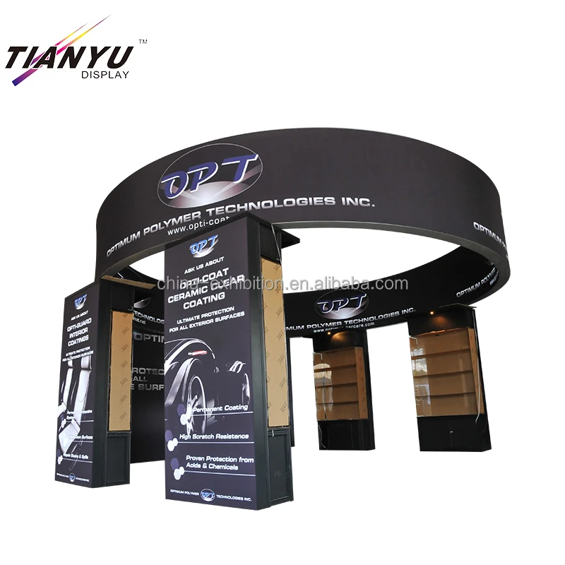Портативный дизайн 3D Специальный круглый выставочный стенд рекламный дисплей