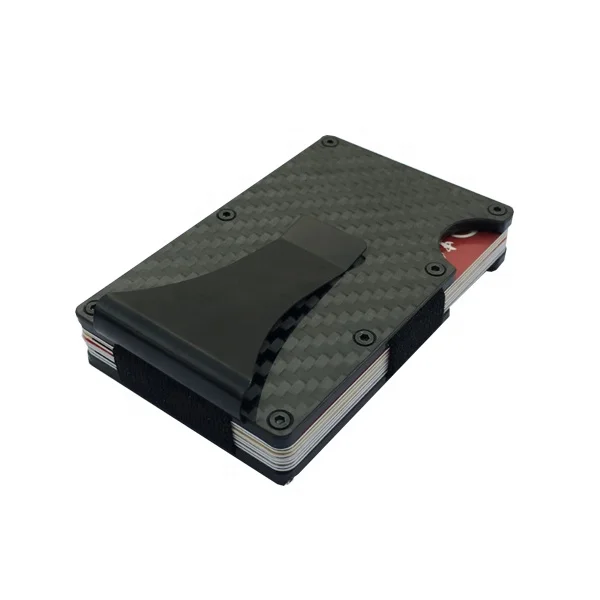 Custom carbon fiber money clip Men wallets Thin Slim Minimalist Pocket RFID Real Forged Carbon Fiber Card holder for amazon sell