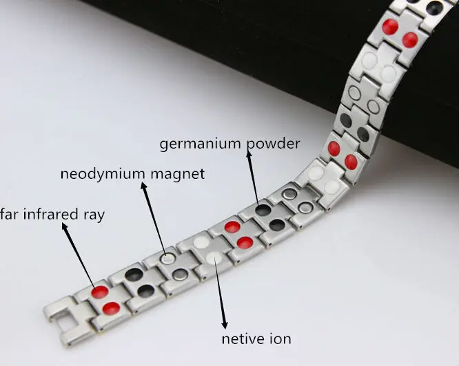 High quality super strong neodymium magnetic bracelet with energy IR-ion magnet germanium