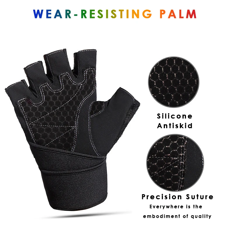 Customized Logo Available Cross Training Gym Gloves Fitness Workout Half Finger Weight Lifting Gloves
