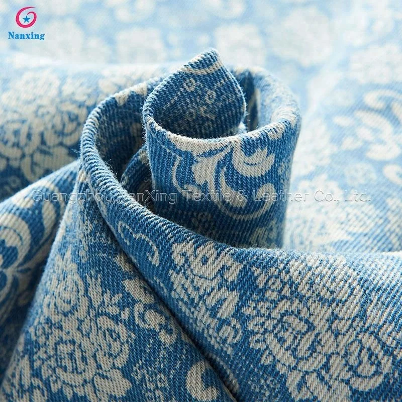 
Hot Sale Flower Pattern Printed Denim Fabric for Luggage Suitcase Polyester Cotton Denim Jeans China Factory 